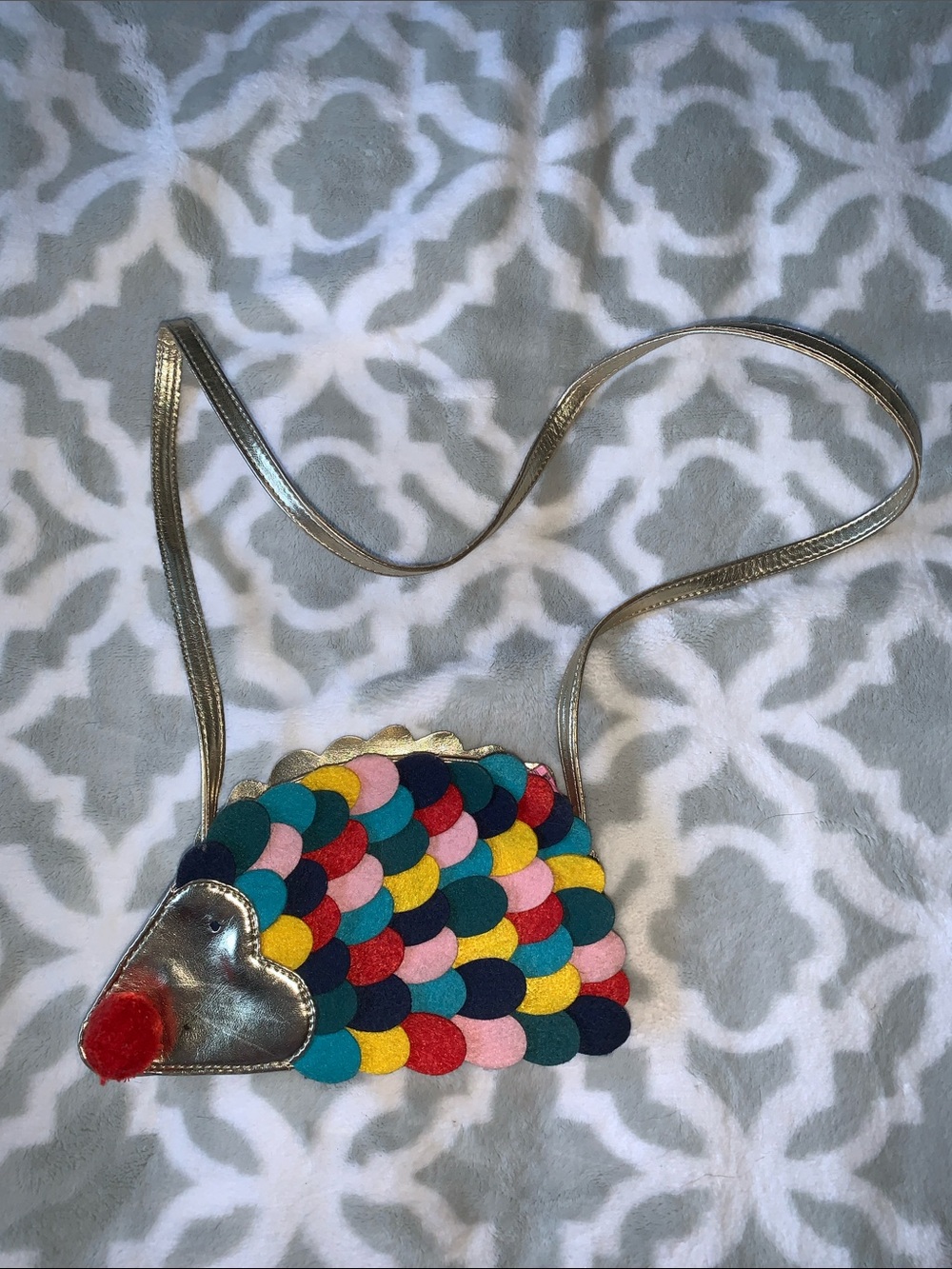 Mini Boden Multi-Color Scallop Hedgehog Crossbody Bag